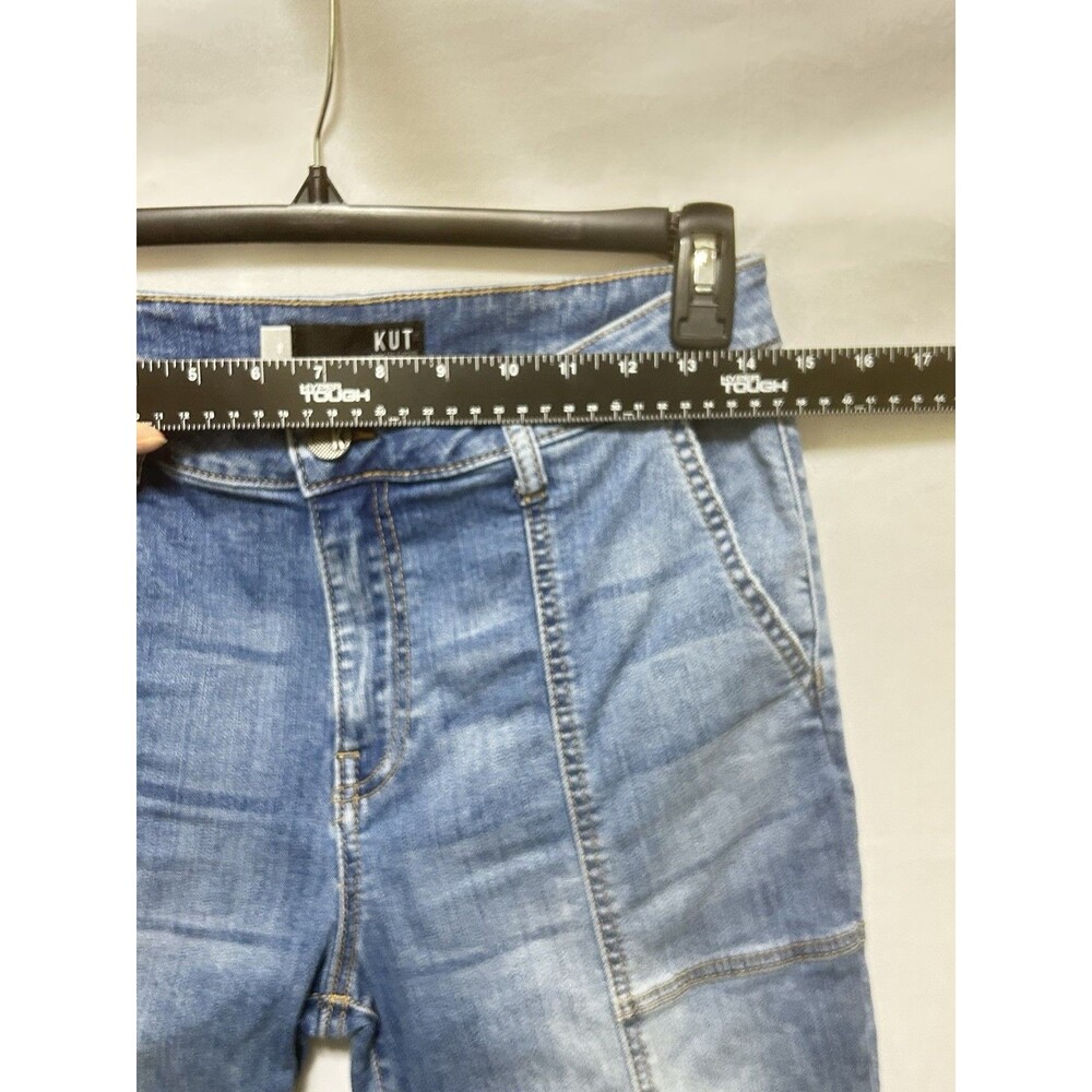 Kut From The Kloth Womens 8 Reese High Rise‎ Ankle Straight Leg Blue Denim Jeans - Picture 2 of 16